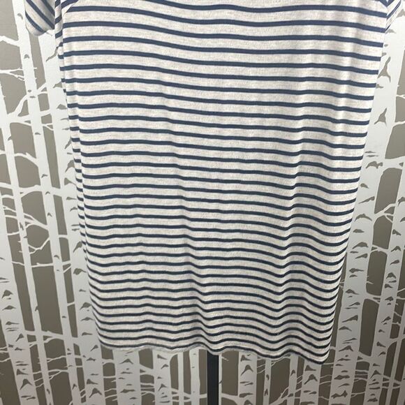 Free Kisses Striped Tunic Tee 2X Navy Oatmeal - Picture 8 of 10